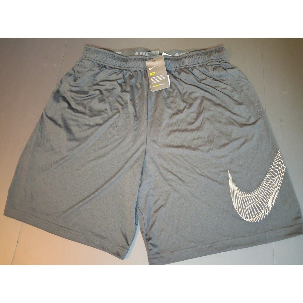 Nike Dri-Fit Training Gym Shorts Large Graphic Swoosh On Front Size XXL 2016